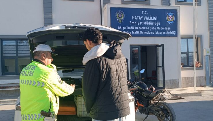 Hatay’da Tehlikeli Hareket Yapan Motosikletliye Ceza