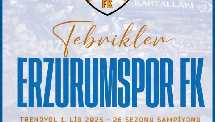 Dadaşlar Zirvede, Erzurumspor’dan Tarihi Başarı Tek Haber Ajansı Başkanı Solmaz’dan Tebrik Mesajı