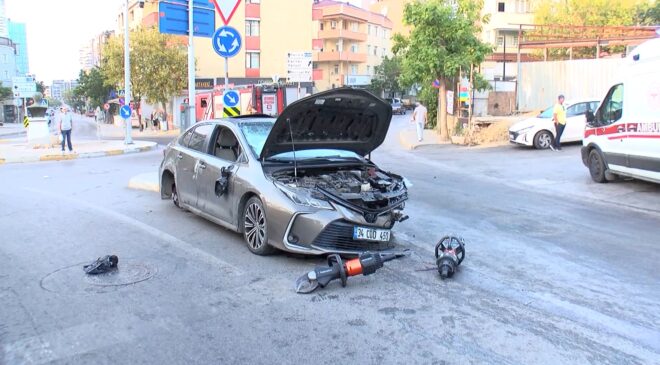 Kartal’da kontrolden çıkan otomobil 3 araca çarptı: 2 yaralı